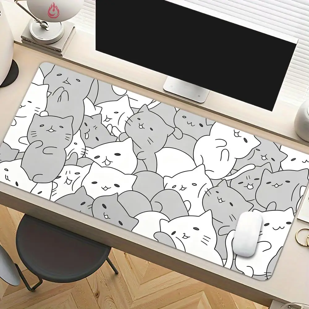 Cute cartoon cat group Mouse Pad Desk Mat Large Computer Office Carpet XXL Mousepad Gamer Gaming PC Accessories Keyboard Rug