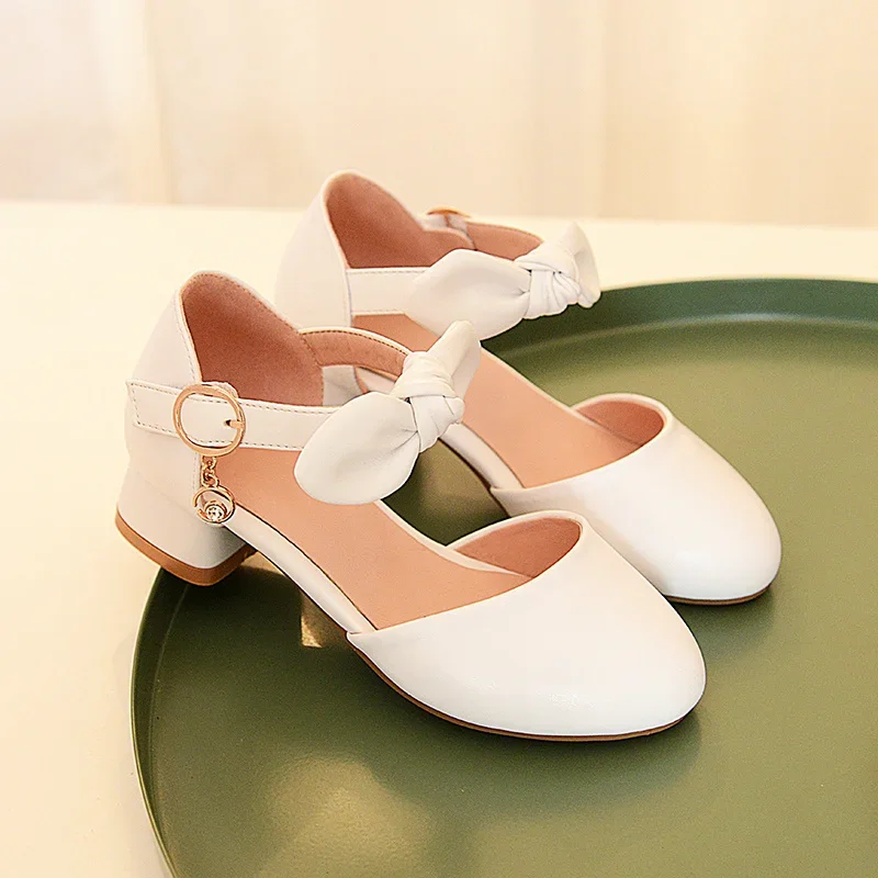 ロリータ-子供用のハイヒールの靴,弓と花のデザインのかわいいロリータの靴,新しい2021