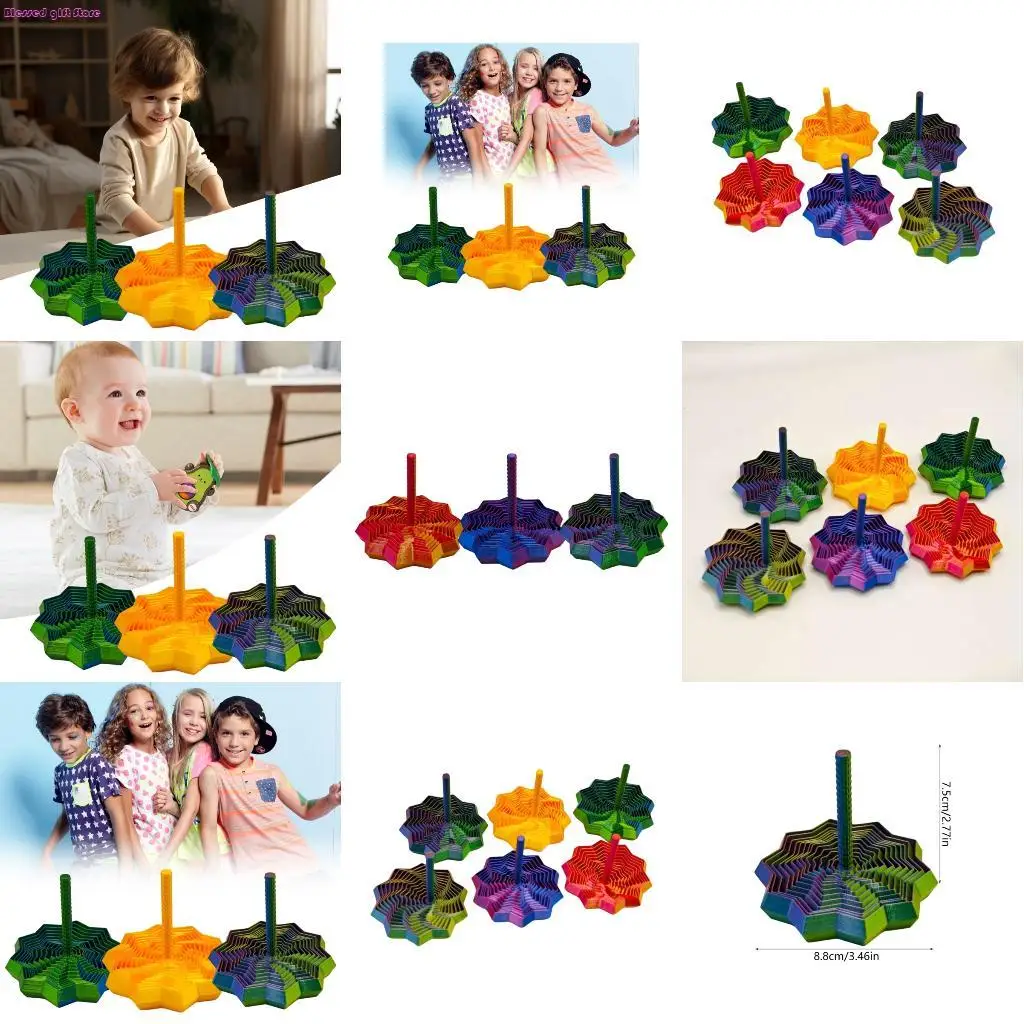 

D0JC 6pcs Spirals Pattern Sensory Decompressing Spinner Toy для ротации взрослых Гироскоп Легкие операции