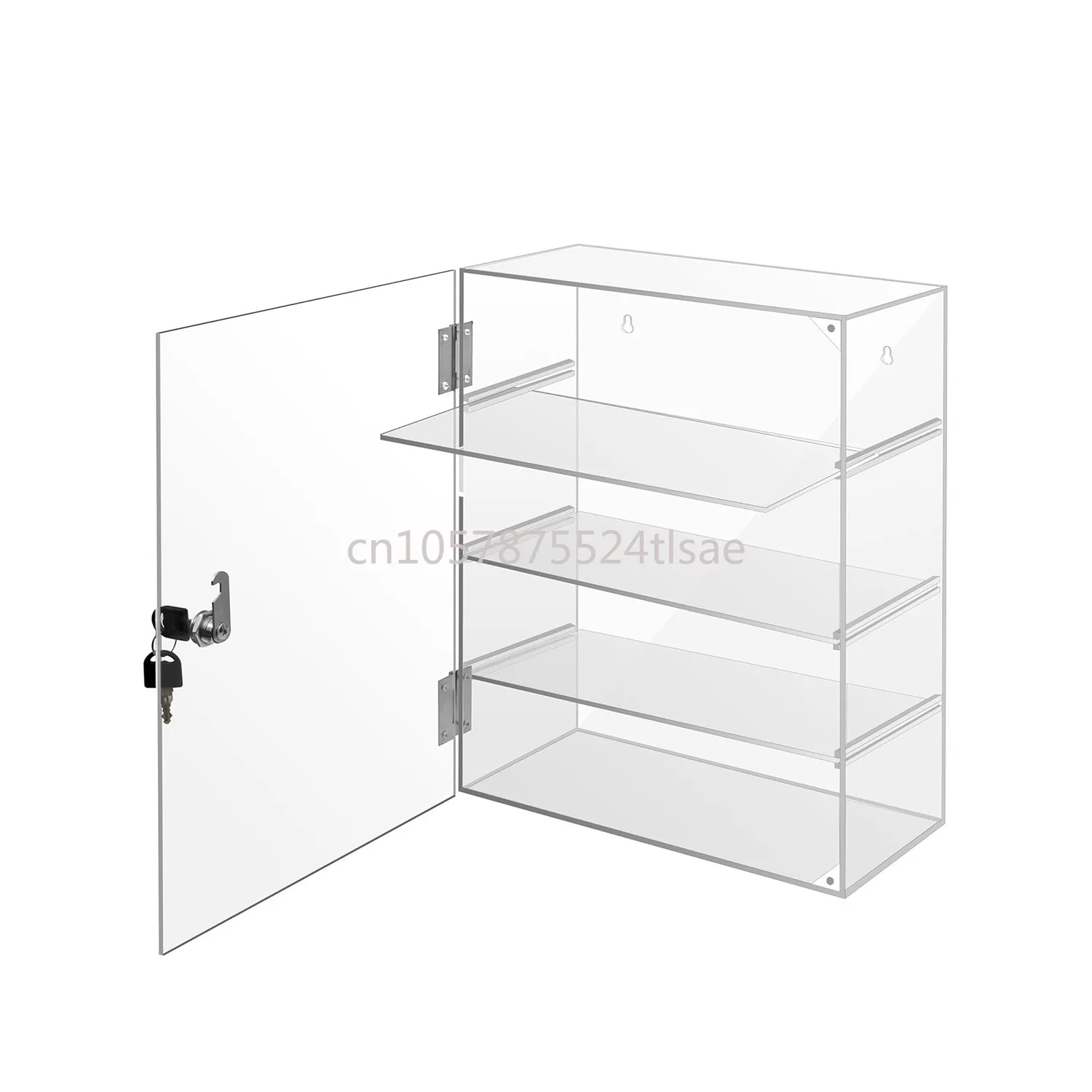 

3-Tier 4-Tier Acrylic Display Cabinet with Lock Wall-Mounted Dustproof Storage Organizer for Jewelry Cosmetics