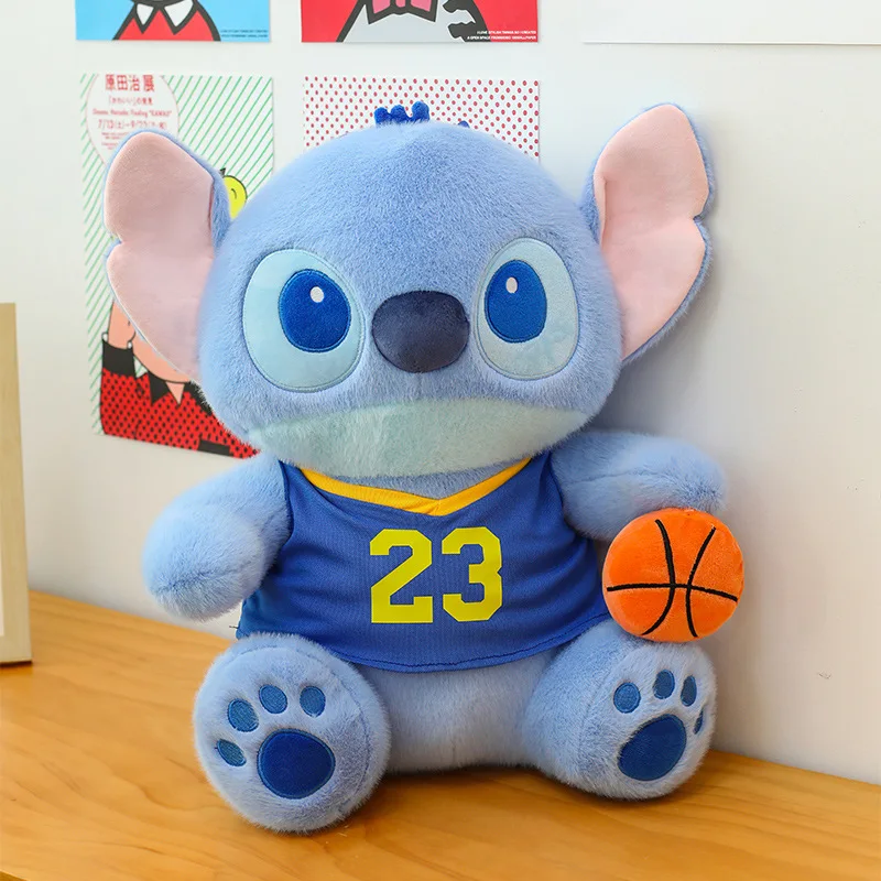 Kawaii Stitch Plush Toy Stitch Basketball Filled Doll Cute Stuffed Animal for Kids Birthday Xmas Gift Soft Plushie Wholesale