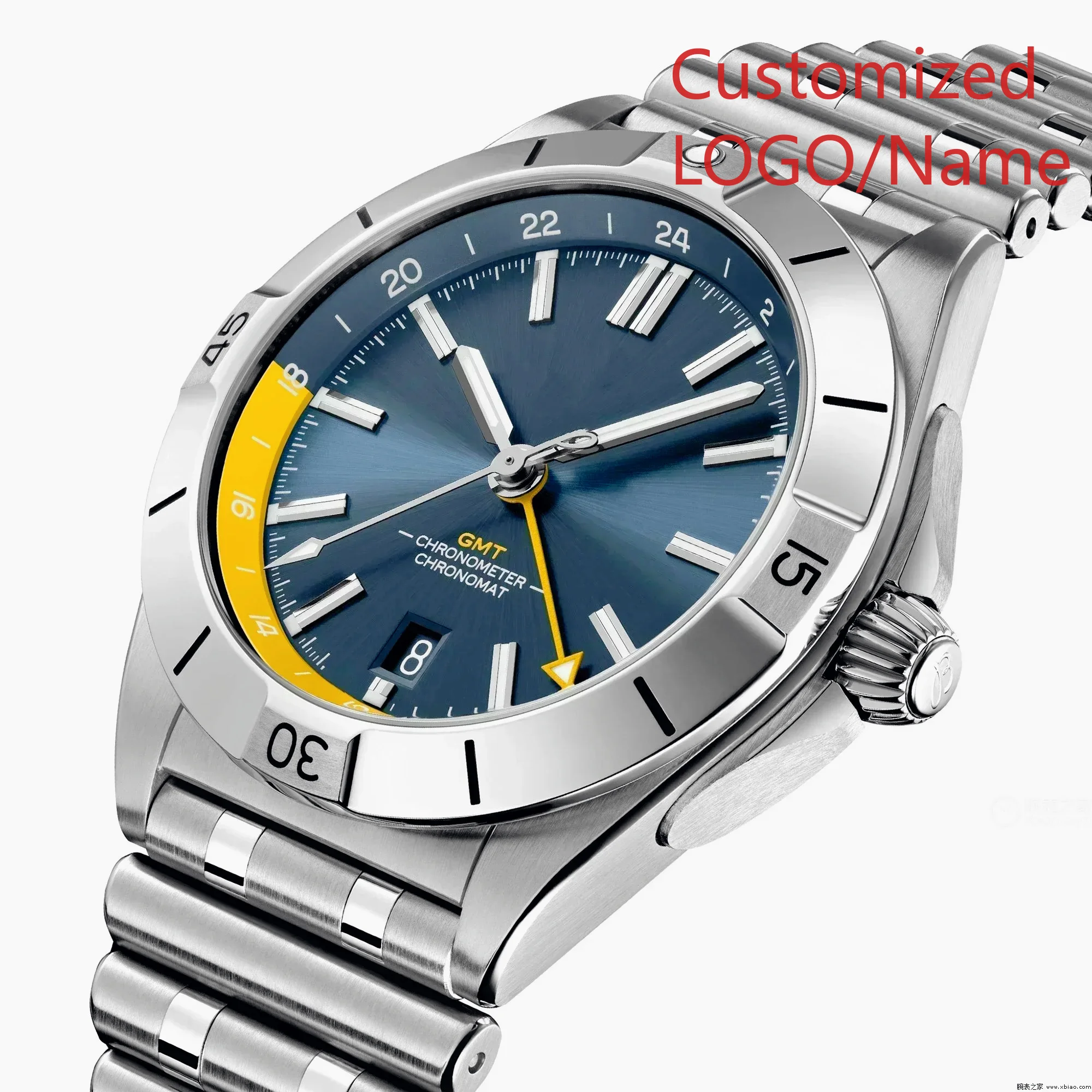 44mm Men's Automatic Mechanical Watch with Luminous Features in Green, Blue, and Black