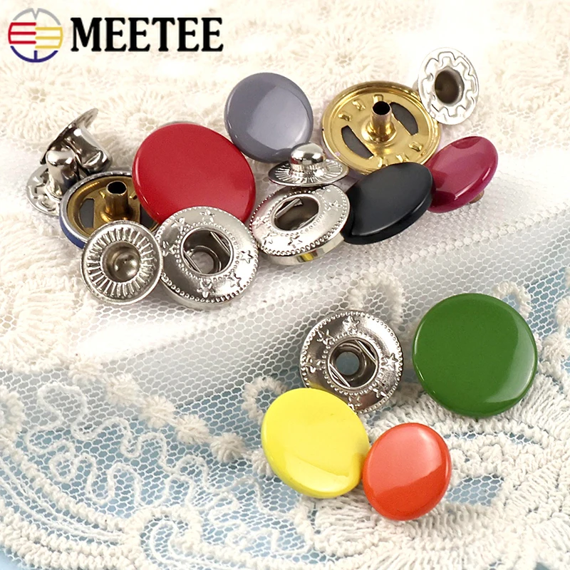 

50Sets 12-17mm Colorful Brass Buttons for Clothing Leather Craft Snap Button Bag Decorative Fastener Buckle Sewing Accessories