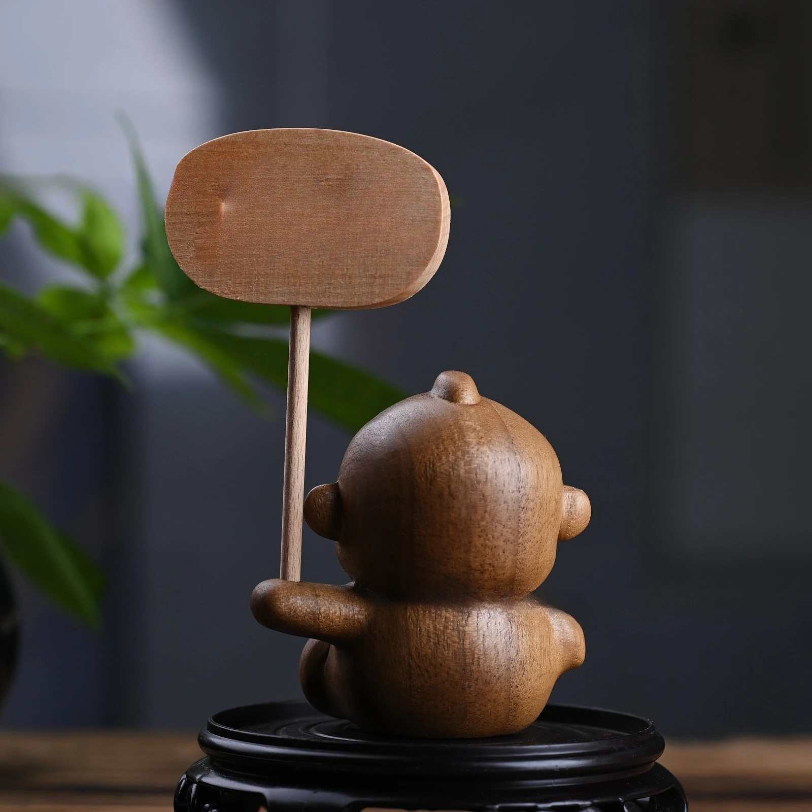 Ebony Solid Wood Carved Cartoon Animals - Cute Fish Pet, Creative Office home room Mini Ornament