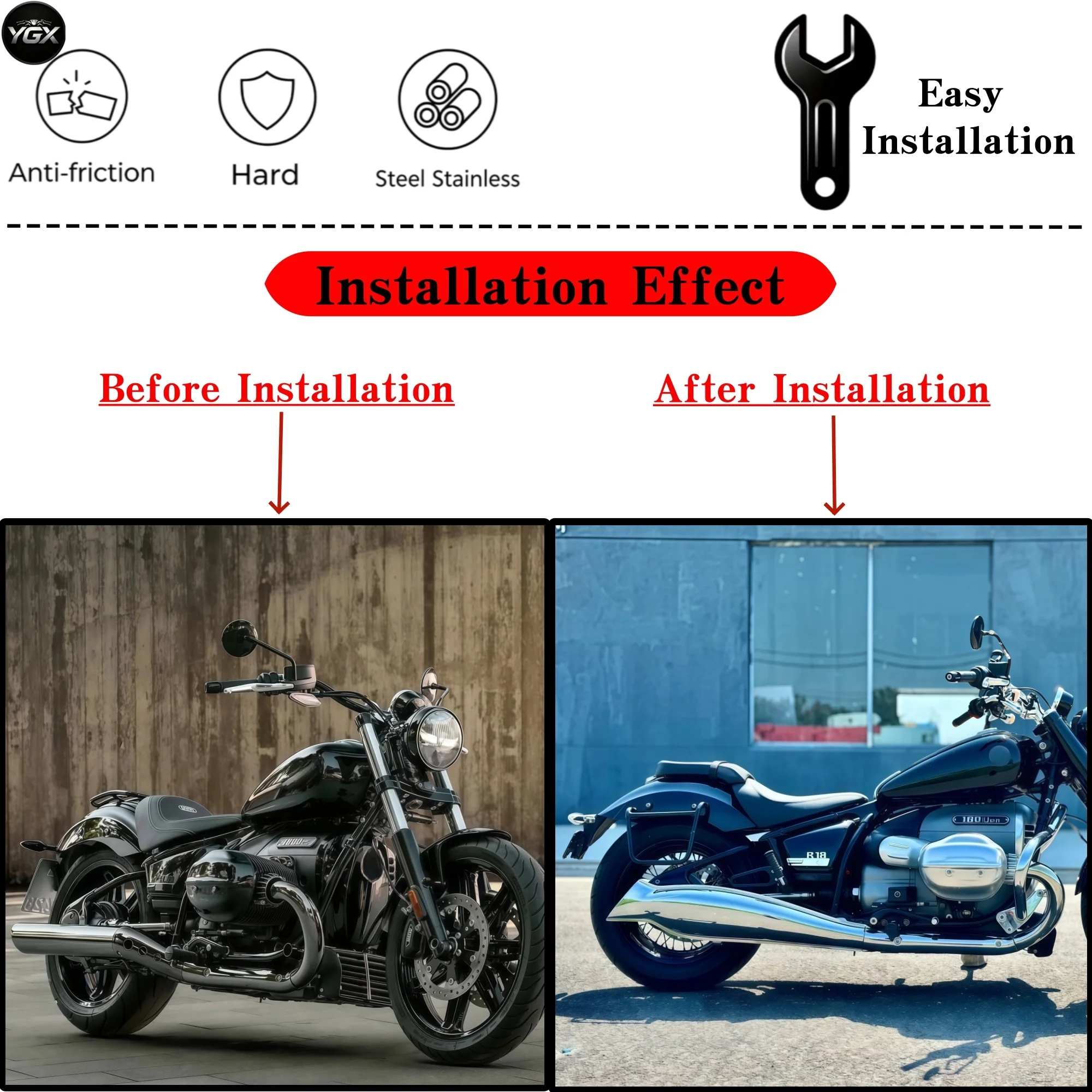 For BMW R18 R18B 2020-2022 Simple Motorcycle Side Bag Frame Rear Luggage Bag Rail Support Guardrail