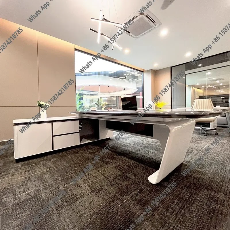 JS Organizer High End Computer Desks Modern Corner Work Light Luxury Office Desk Storage Creativity Escritorio Oficina Furniture