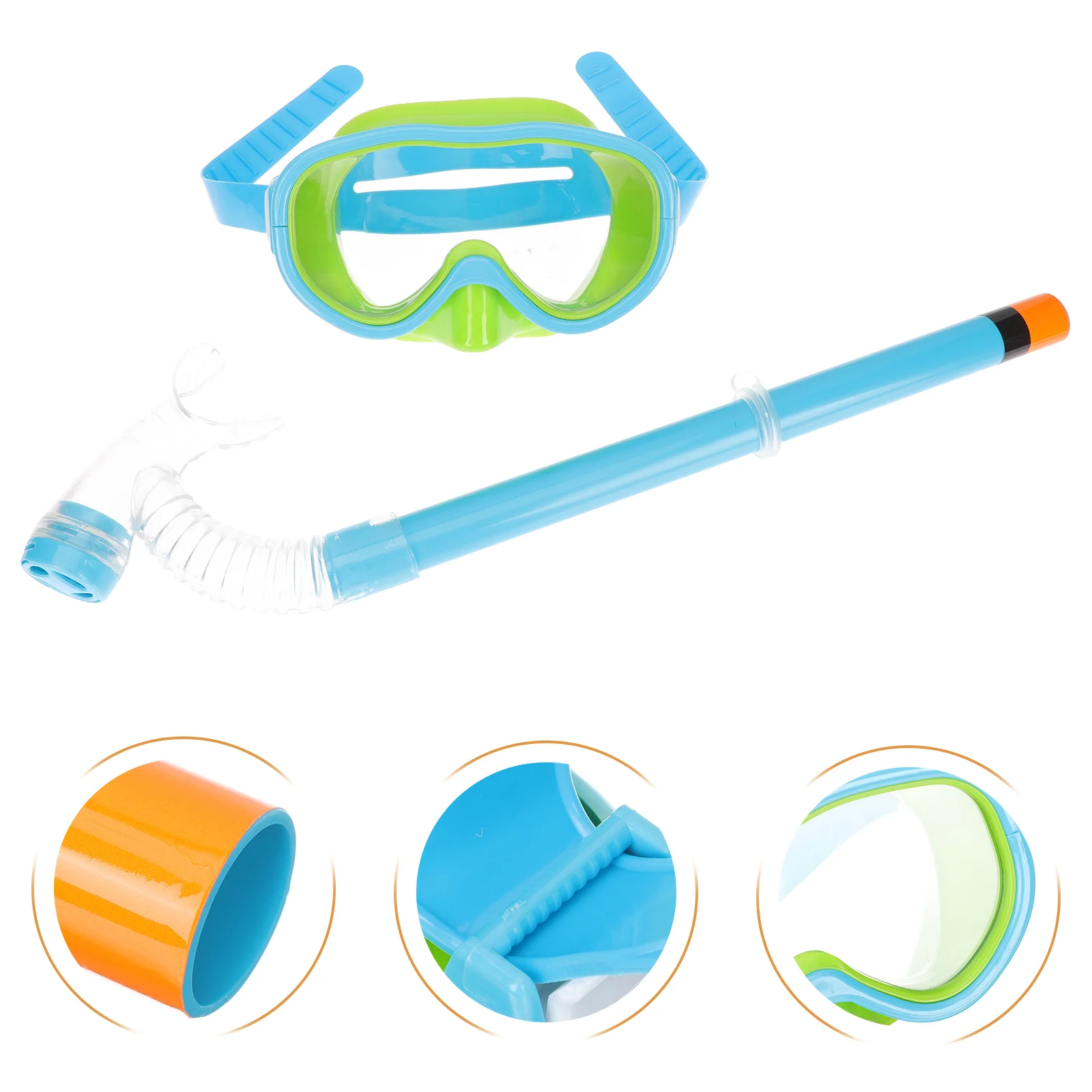 Snorkeluitrusting voor kinderen ABS-siliconenmaskerset voor kinderen Mistbestendig Volledig verstelbare hoofdband Waterdichte buis Voedsel