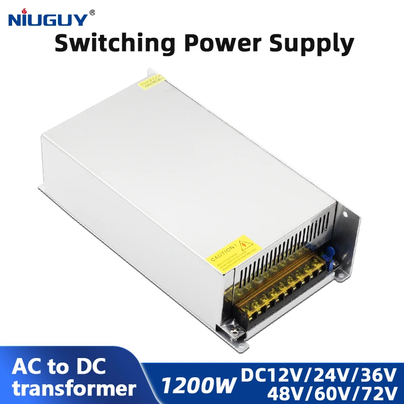 

1200W switching power supply DC 12V 24V 36V 48V 60V AC 110-220V AC/DC transformer power supply SMPS CNC adjustable voltage