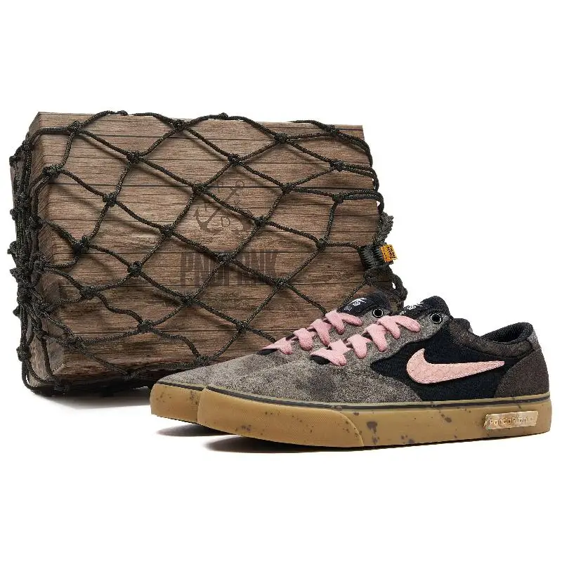 

[Custom Men's and women's Twilight S-BOX]Nike SB Chron Skateboarding Shoes Unisex Low-top Brown/Pink