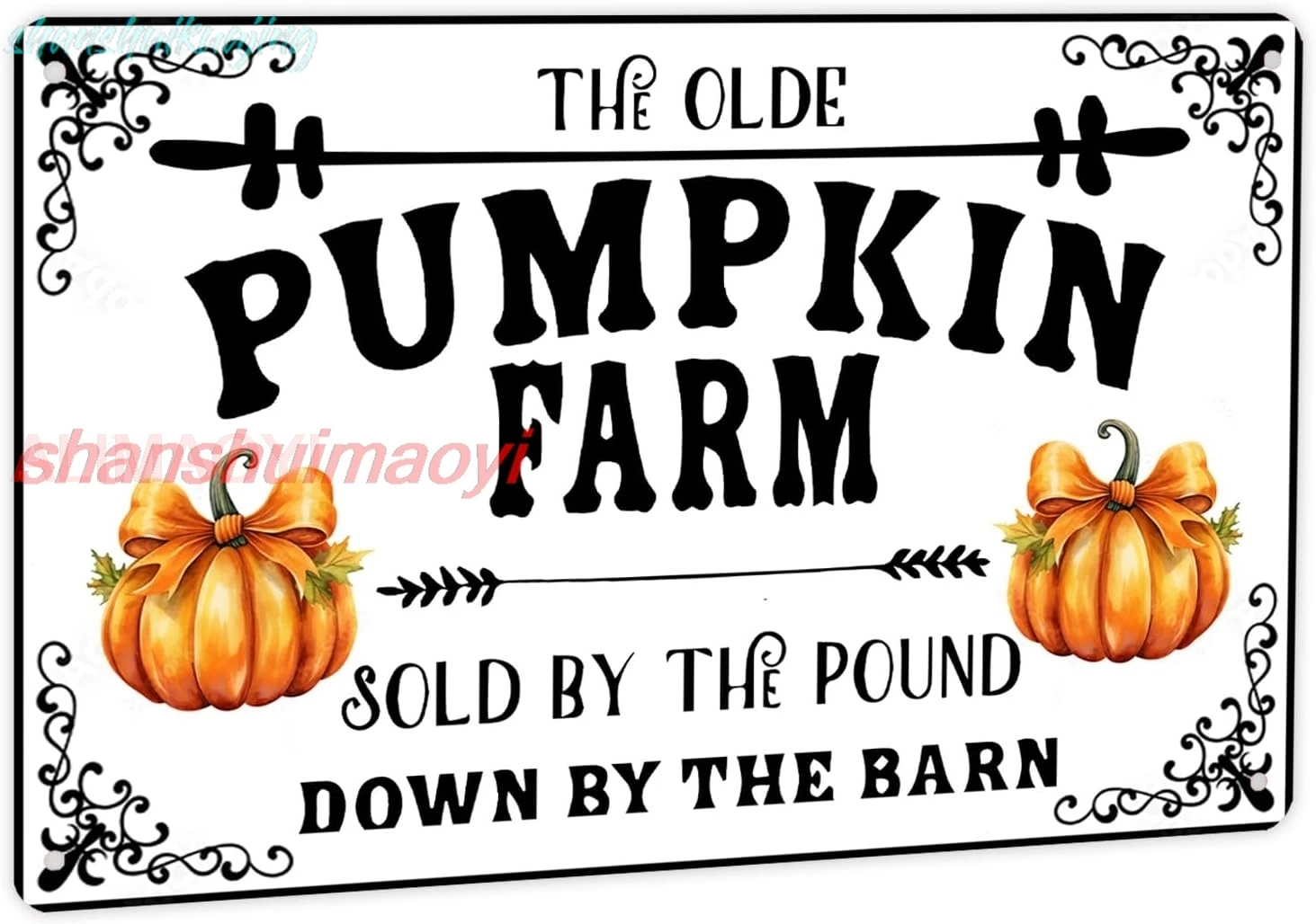 The Olde Pumpkin Farm Retro Tin Signs Farm Fresh Pumpkin Sold by the Pound down by the Barn Metal Sign for Farmhouse Home K sign