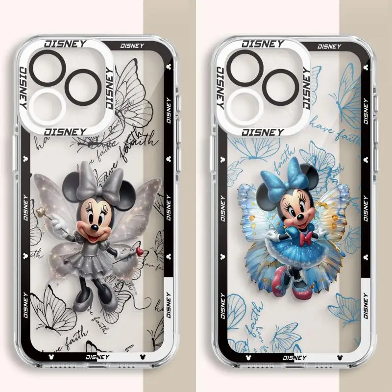 Cute Couple Mickey Minnie Phone Case For SamsungS25 S24 S23 S22 S21 S20 S10 FE Note20 10 Plus Ultra Lite 5G Clear Soft TPU Cover