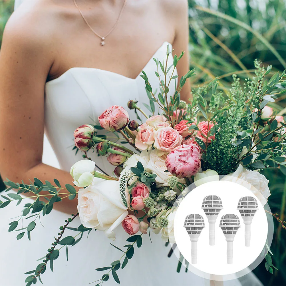 

4Pcs Floral Bouquet Holders Durable Bridal Bouquet Handle Wedding Party Arrangement Flower Holder Fresh Flower Packaging