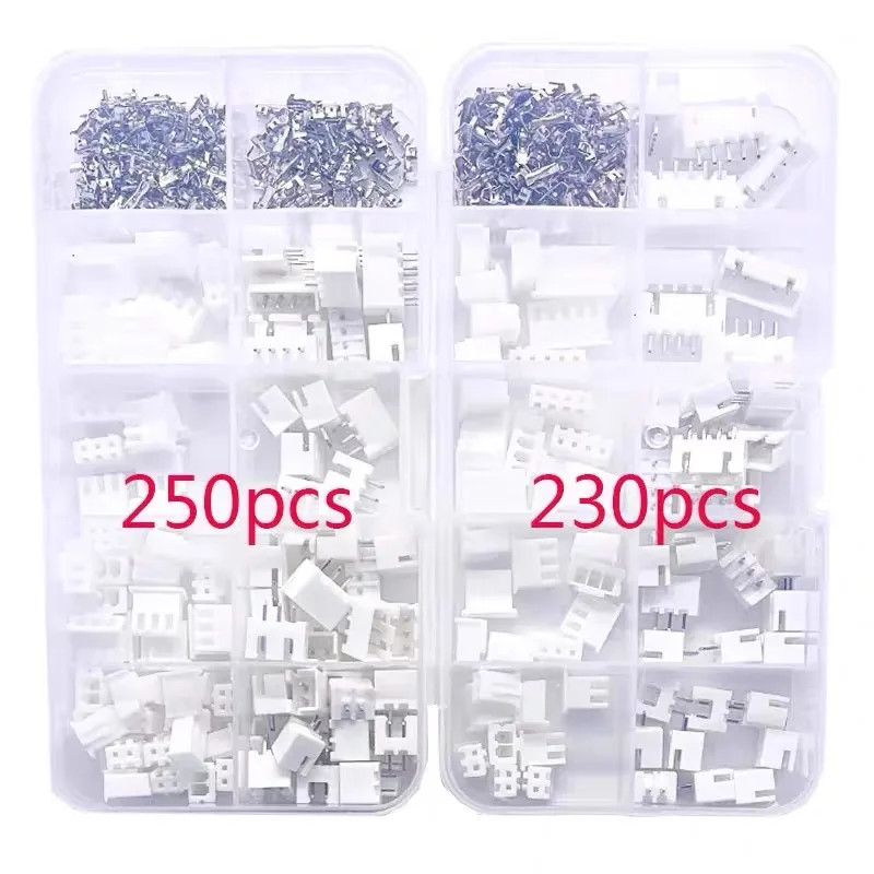 230/250 Pcs XH2.54 2p 3p 4p 5pin 2.54mm Pitch Terminal Male And Female Housing Kit Pin Connector Terminal Connector Kit