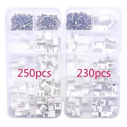 230/250 Pcs XH2.54 2p 3p 4p 5pin 2.54mm Pitch Terminal Male And Female Housing Kit Pin Connector Terminal Connector Kit