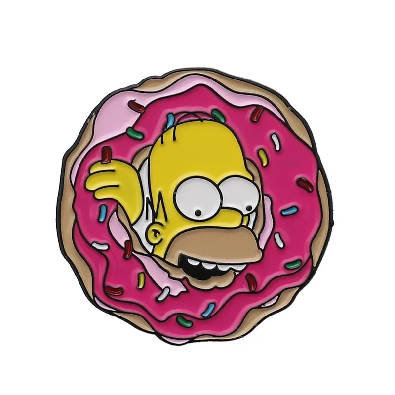 Simpsons Cartoon Funny Enamel Brooch Fashion Creative Anime Backpack Accessories Badge Lapel Pin Jewelry Decoration Friend Gifts