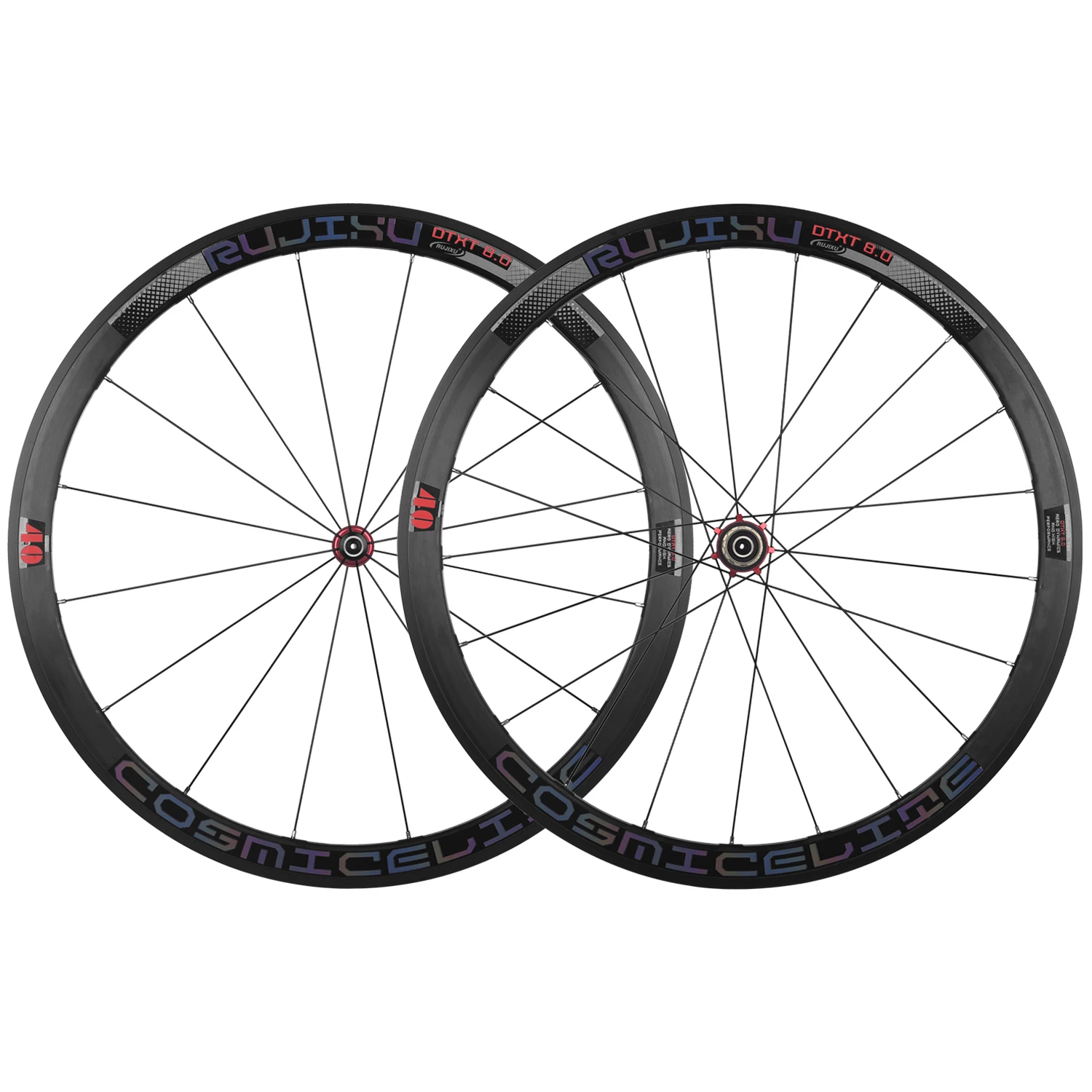 

RUJIXU 700C 40mm Ultralight Aluminum V-Brake Clincher Road Wheelset, Fit 7-11 Speed Cassette