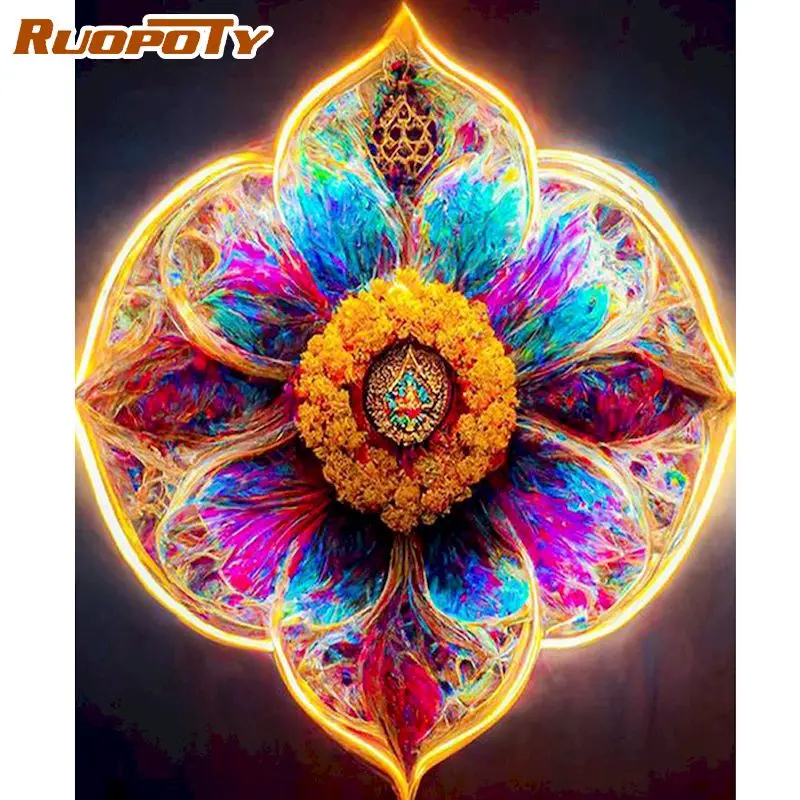 

RUOPOTY Diy Painting By Numbers For Adults Mandala Fantasy Picture Acrylic Paint On Canvas Painting Starter Kits Diy For Home De