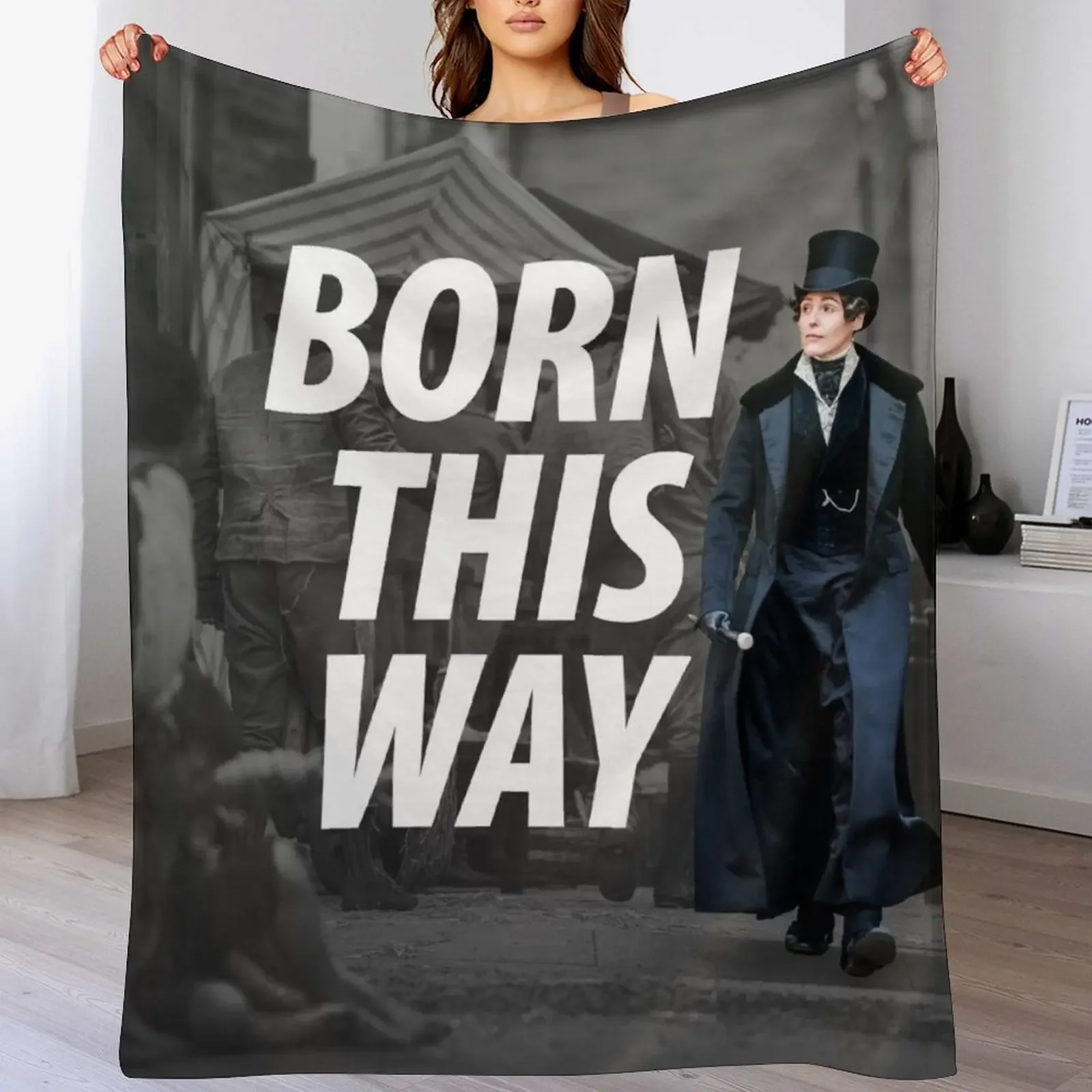 

Anne Lister - Born This Way Photo Throw Blanket Vintage Loose Plaid on the sofa Kid'S Blankets