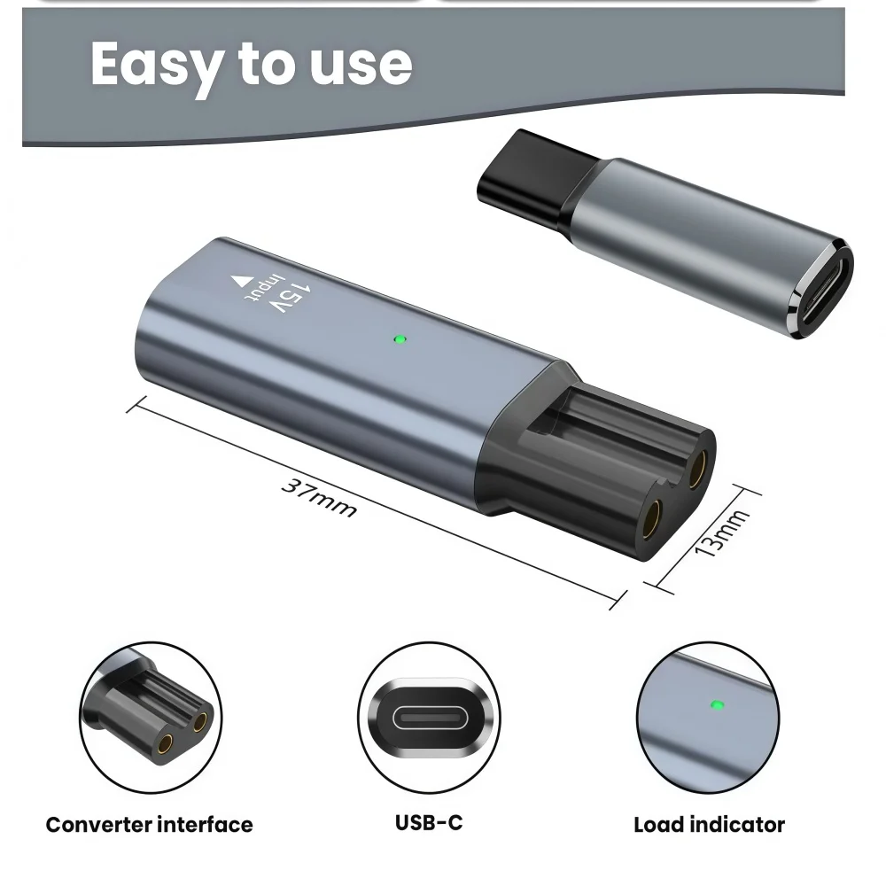 محول ماكينة حلاقة من النوع C 15 فولت، محول شحن لماكينة تشذيب اللحية Philips Norelco One Blade Pro، QP6510، QP6520، QP6530،