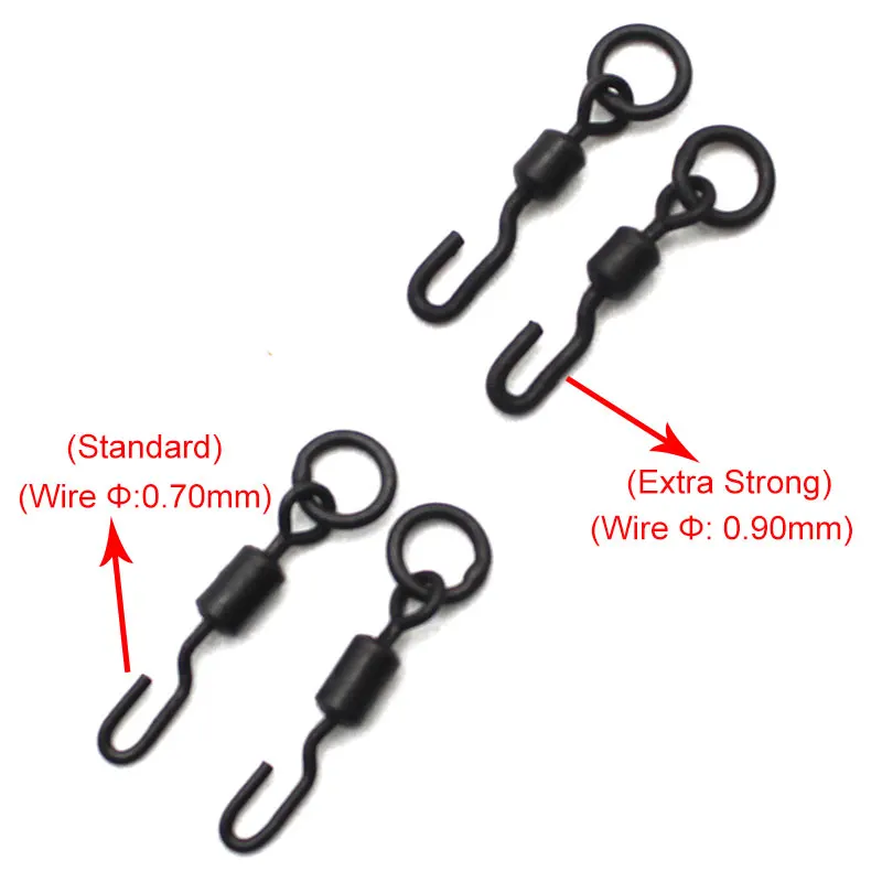 20pcs Carp Fishing Tackle Extra Strong Spinner Swivel  Quick Change Swivels  Hair Chod Helicopter Ronnie Rig Accessories