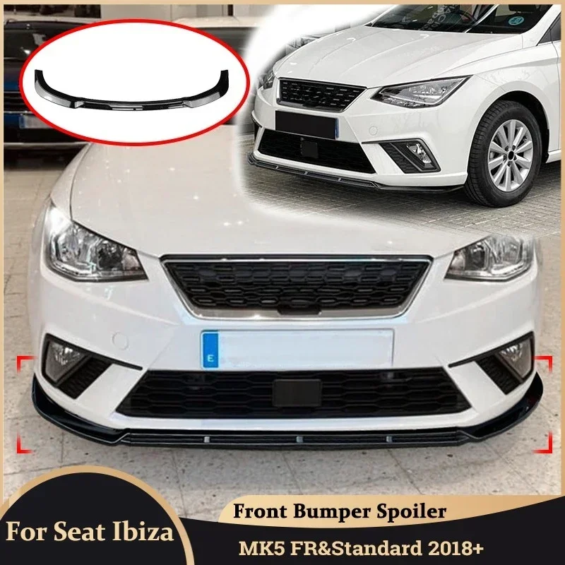 Front Bumper Spoiler Splitter for Seat Ibiza MK5 FR&Standard 2018+ Front Lip Diffuser Protector Cover Facelift Car Accessories
