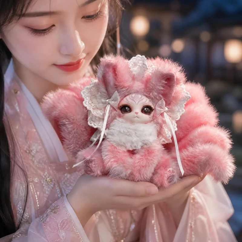 Neun Schwänze Mini Xiao Jiu Serie Blindbox Niedliche Anime-Puppe Mystery-Raumdekoration Trendiges Spielzeug Überraschungstüte Anhänger Sammlerstück Geschenk