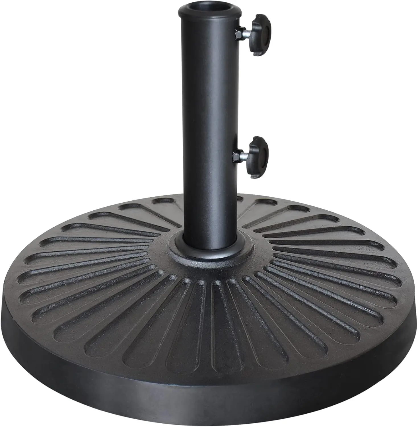 

USA Umbrella Base Stand Market Patio Outdoor Heavy Duty Umbrella Holder with Concave Radial Pattern,Black