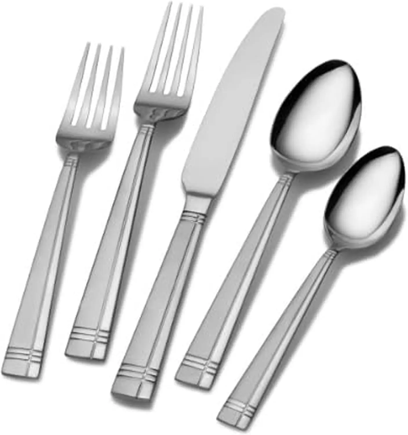 

20-Piece Stainless Steel Flatware Set for 4, Dishwasher Safe & No Polishing Needed