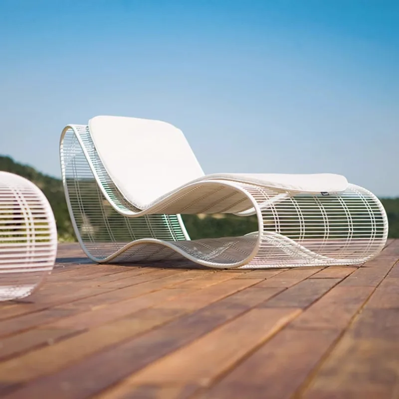 

Outdoor rattan bed, villa balcony leisure lounge chair beach bed