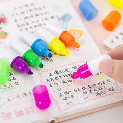 1/6pcs set  Creative Pill Shape Mini Colorful Candy Color Highlighters Promotional Markers Gift Stationery Color Pen