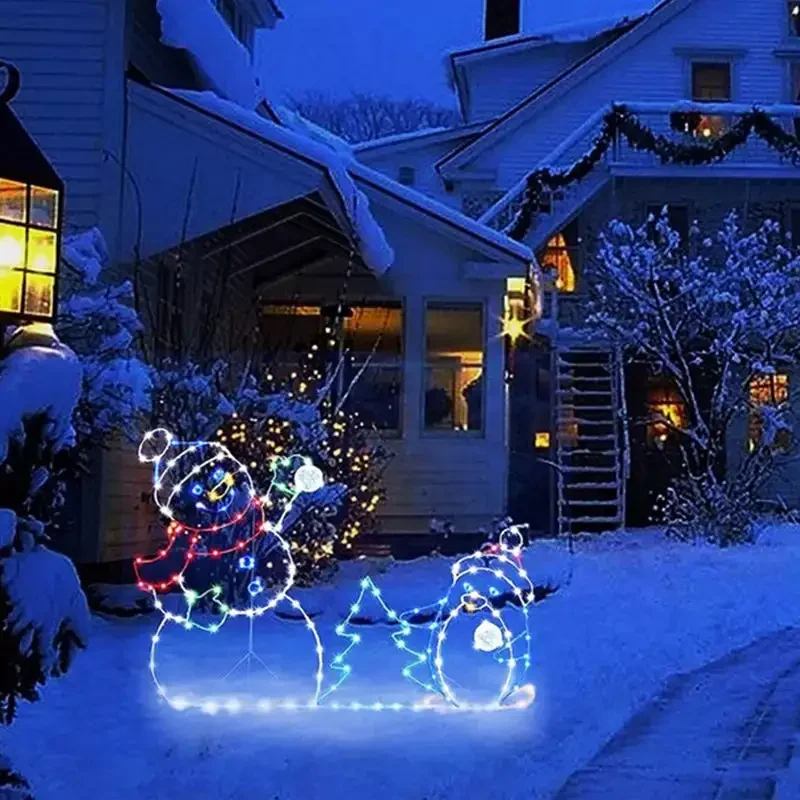 1-3PCS Glowing Festive Christmas Snowman Decoration for Window Display Scene Decor Ornament Craft Figurine for Home Decoration