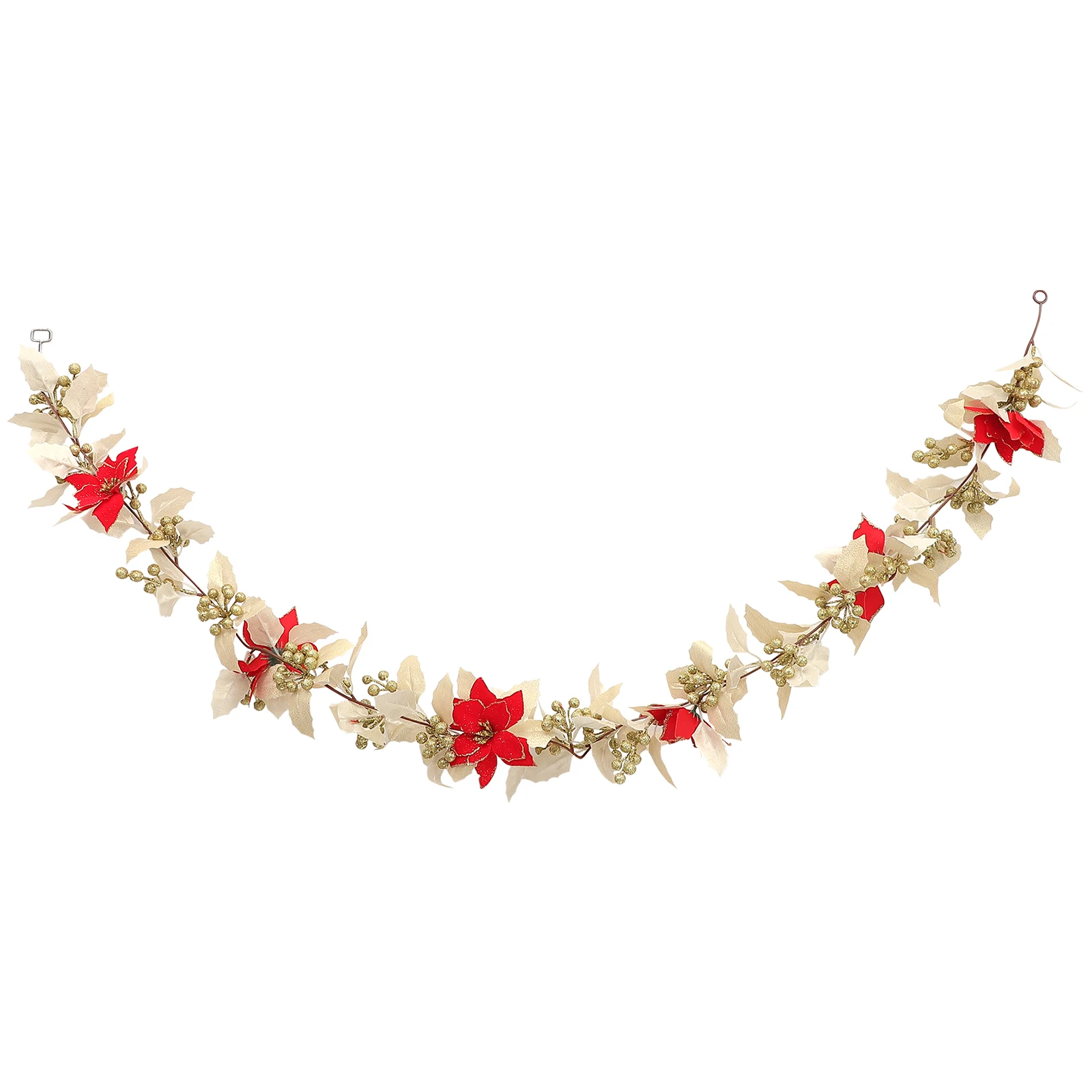 

Christmas Rattan Garland Decoration Golden Glitter Flower Vine Fake Plants Festive Hanging DIY Party Christmas Tree Decorations