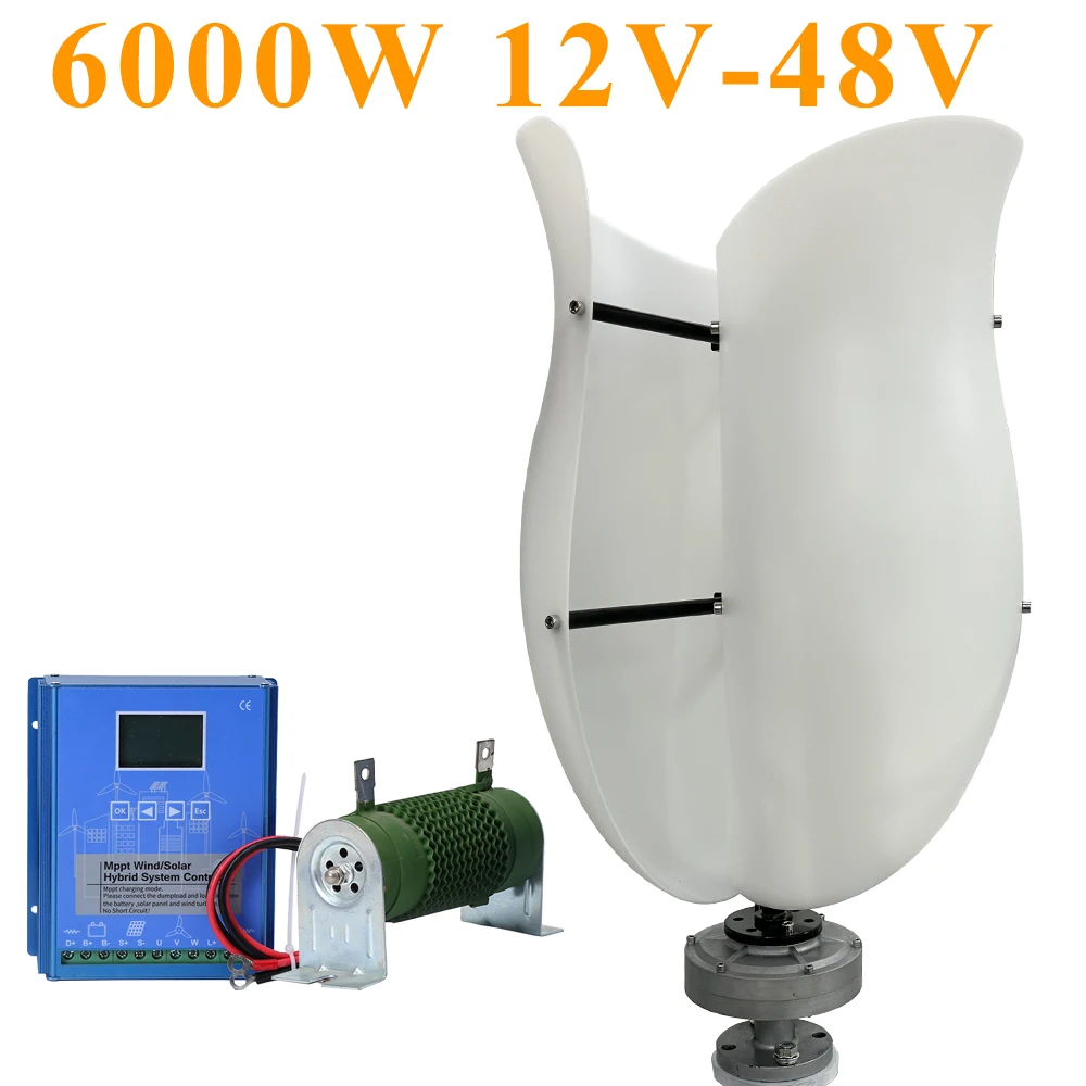 

Wind Turbine Vertical High Voltage Generator 1000W-6000W 12V 24V 48V MPPT Charge Controller For Home Use FOR YOU