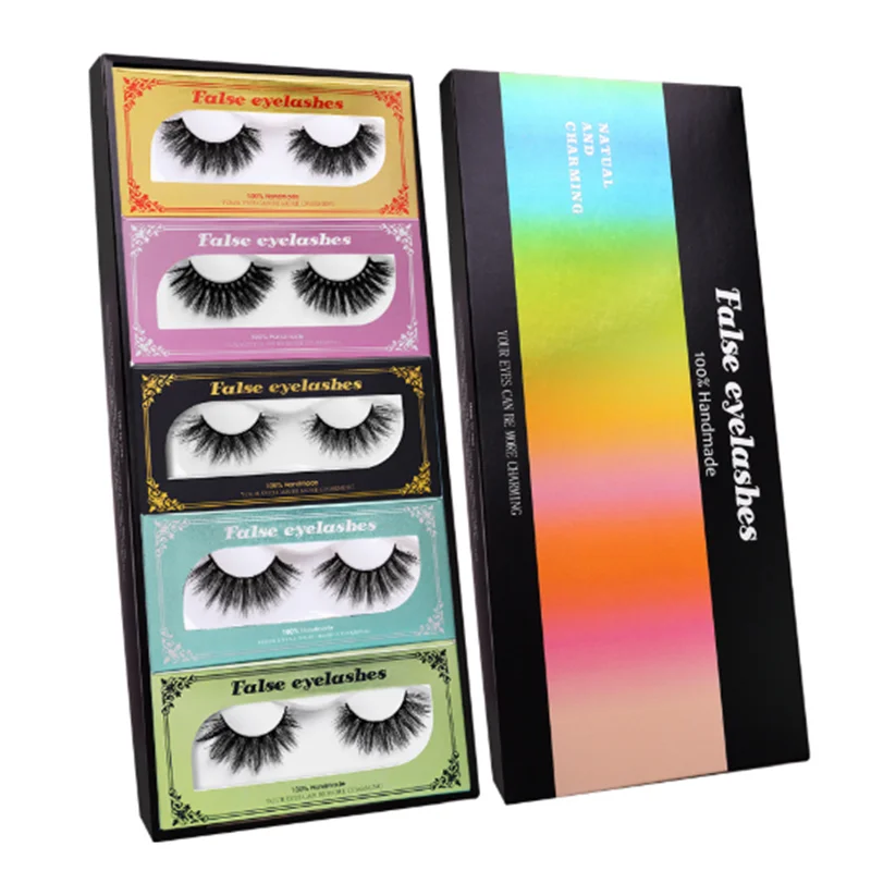 ヨーロッパとアメリカの密集した水色の細い猫の毛皮のような3D立体壁掛けの長くて厚い一体型まつげ