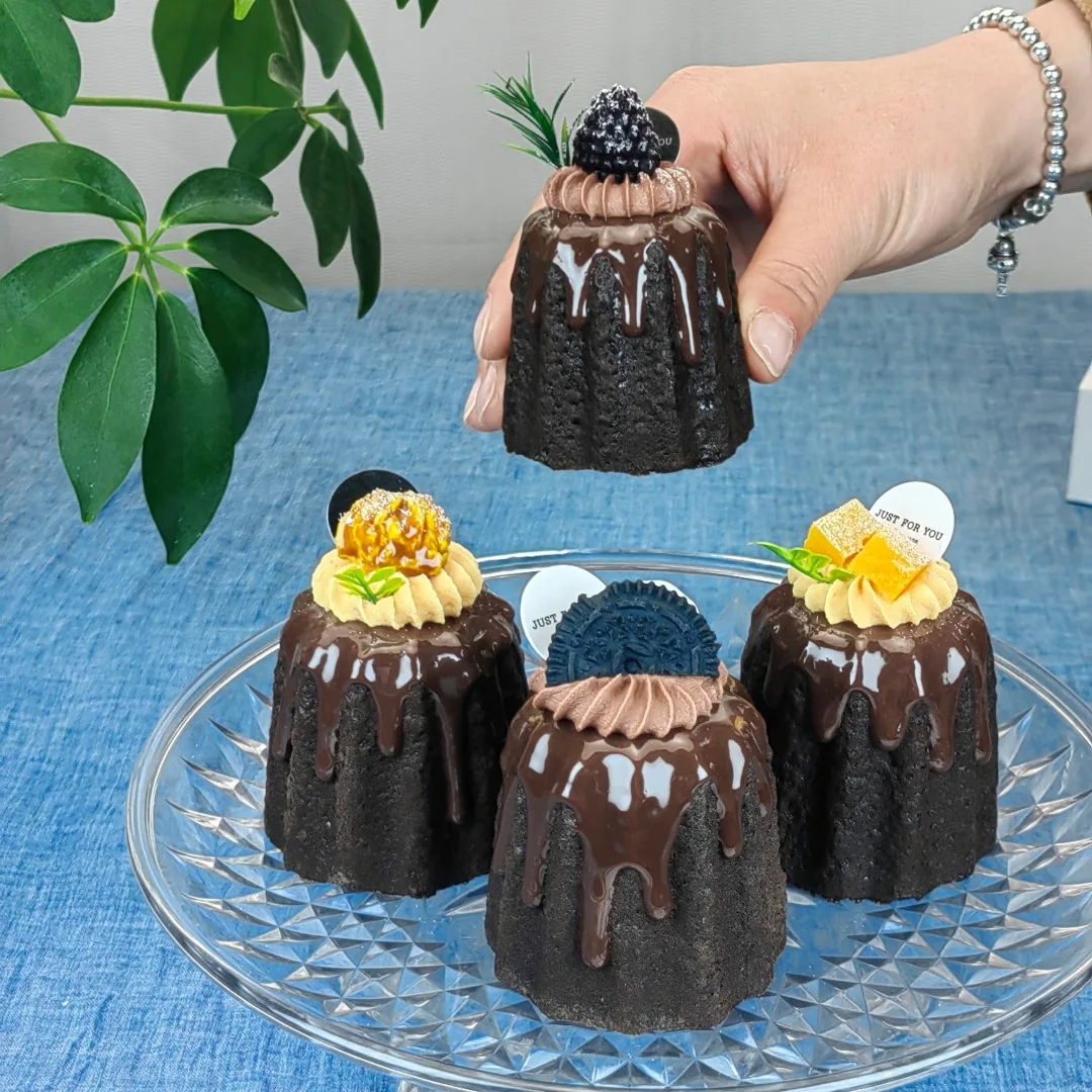 

Artificial Koruli Cake PU Fake Food Model French Canelé Afternoon Tea Dessert Fruit Foam Cake Photography Props Decoration