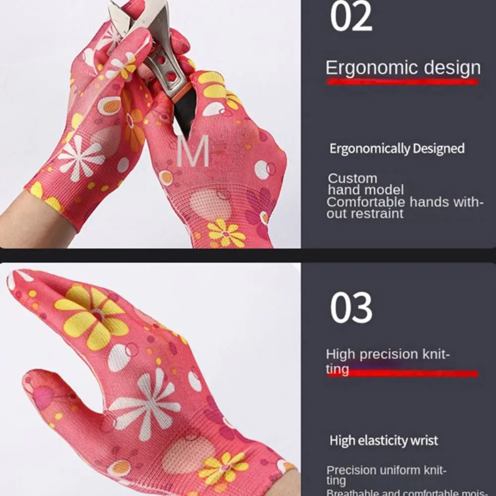 1Pair Thin Planting Labor Gloves Nylon Labor Protection Gardening Gloves Anti-Fouling Breathable Women Work Gloves Workplace