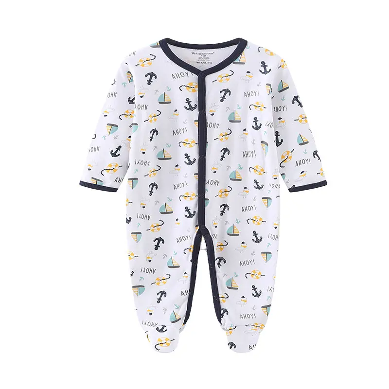 Kiddiezoom Four Seasons Classic Unisex Long Sleeve Casual 100%Cotton Baby Boy Girl Rompers Fashion Soft Newborn Clothing