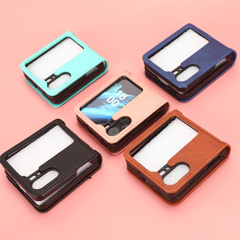 For OPPO Find N2 Flip Luxury PU Leather Card Slots Wallet lambskin ShockProof Case For OPPO Orro Oppr find n2 flip phone Bags