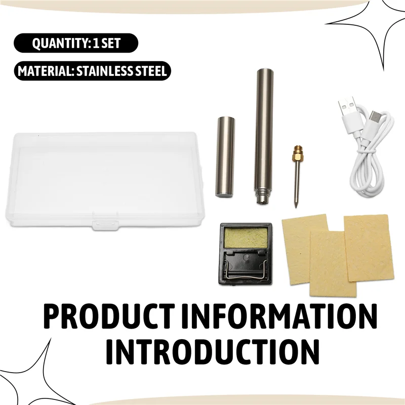 LICE-5V 15W USB Kit Besi Solder Tanpa Kabel 1100Mah USB Alat Besi Solder Perbaikan Pengelasan Pengisi Daya Besi Solder