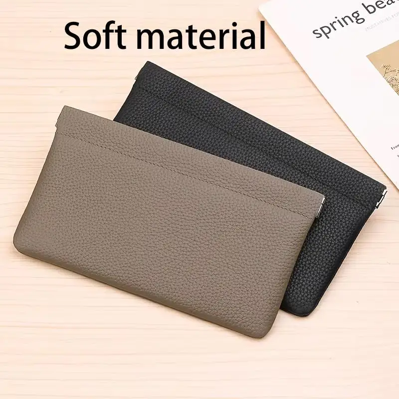 Simple Lipstick Makeup Storage Bag Women Portable Mini Cosmetic Organizer Pouch PU Travel Jewelry Handbag Sunglass Bag Wallet