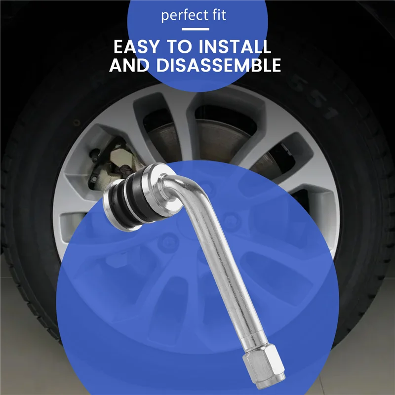 

A10E-4Pcs/Lot YPQZW90DY6 7.15CM 2.5 Chrome Tire Valve Stems 90 Degree Angled Size XL,Universal Various Models