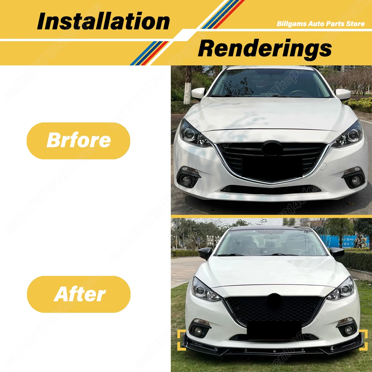 For Mazda 3 Axela 2014 2015 2016 2017 2018 Automobile Front Bumper Lower Lip Protection Racing Front Spoiler Accessories Kit