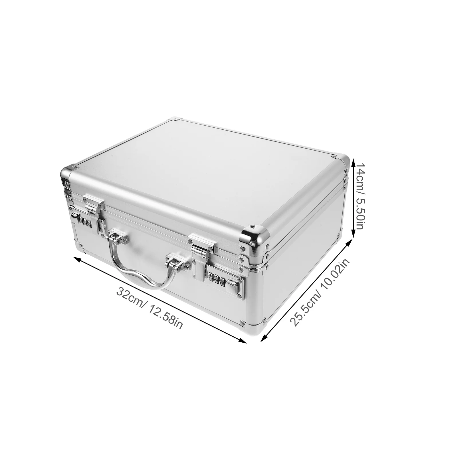Portable Medicine Box First Aid Kit Locked Container Silver Boxes for Medication
