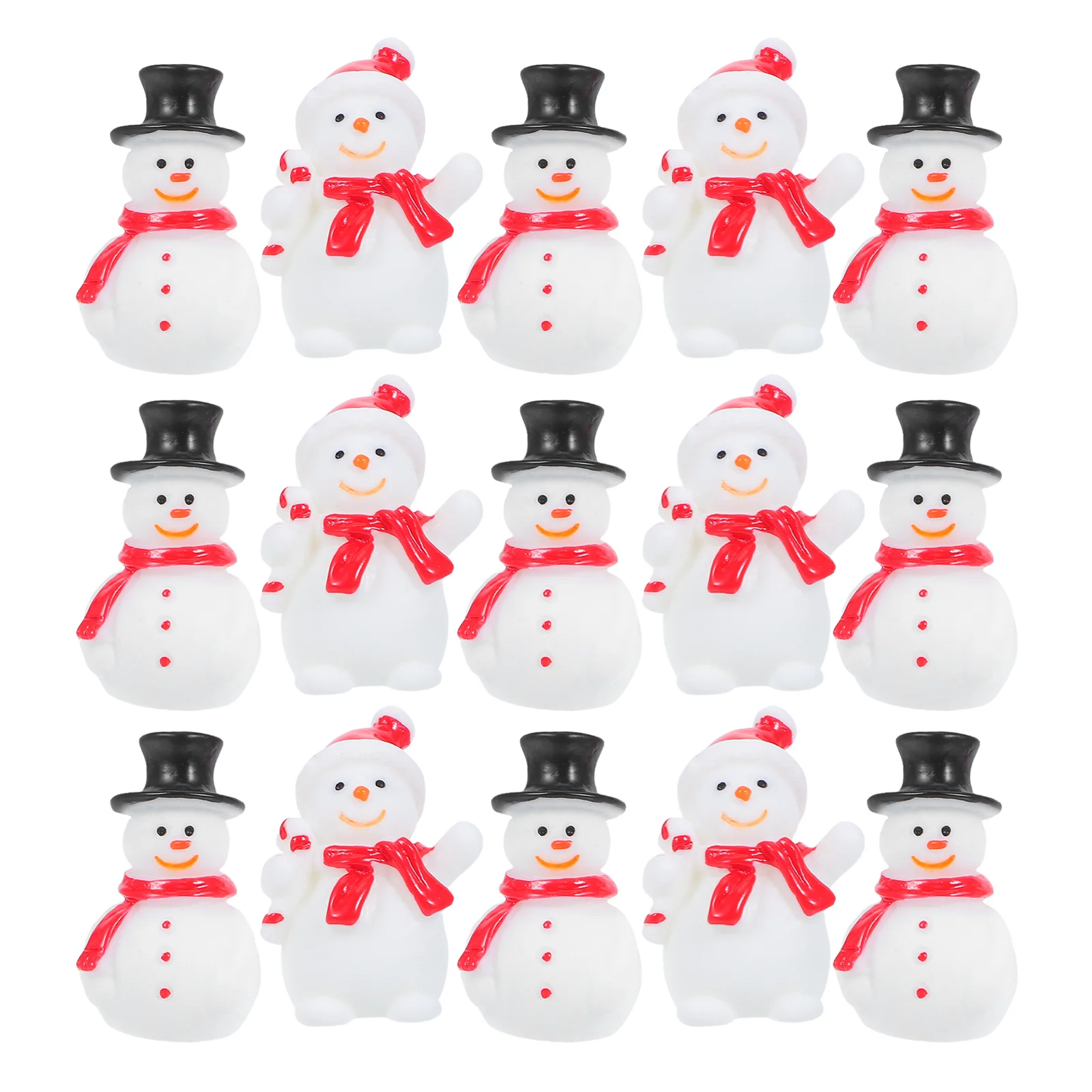 

20Pcs Christmas Resin Snowmen Decorations Mini Snowman Figures Tiny Micro Landscape Ornaments Holiday Tabletop Decor