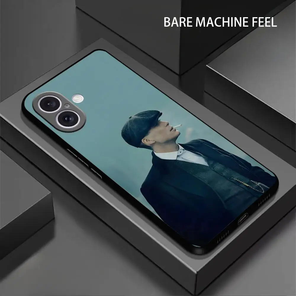 Peaky B-Blinders Tommy Cool Phone Case For iPhone 16 15 14 13 12 11 X XR XS 8 Plus Mini Pro Max Soft black Shockproof Cover