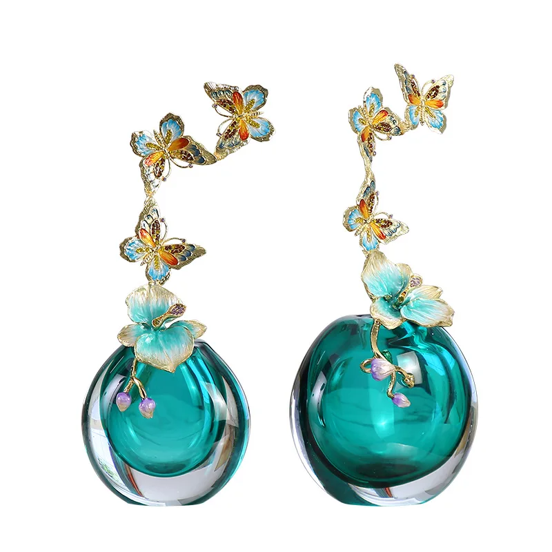 Enamel colored glass art vase ornament high-end living room porch cabinet TV cabinet high-end decoration ornament