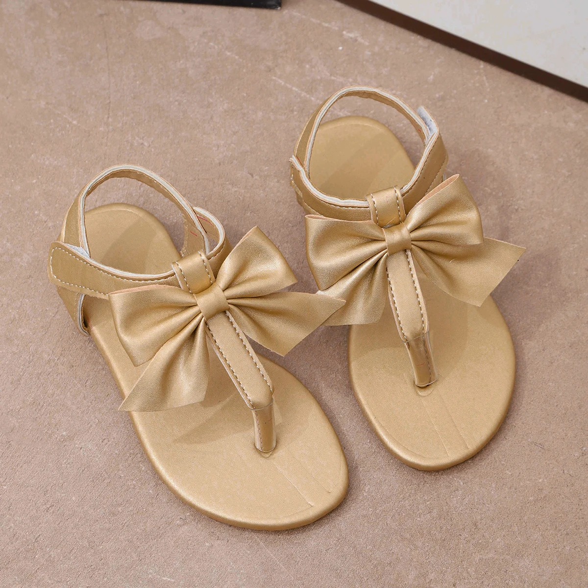 Children's Flip Flops Sandals Summer New Hollow Out Walking Shoes Flat Sandals Cross-Border Hot Selling Butterfly Knot Sandals