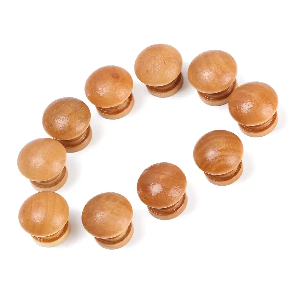 10pcs New Hardware Dresser Wardrobe Pulls Cabinet Round Shape Cabinet Pulls Drawer Knob Natural Wooden Door Handle