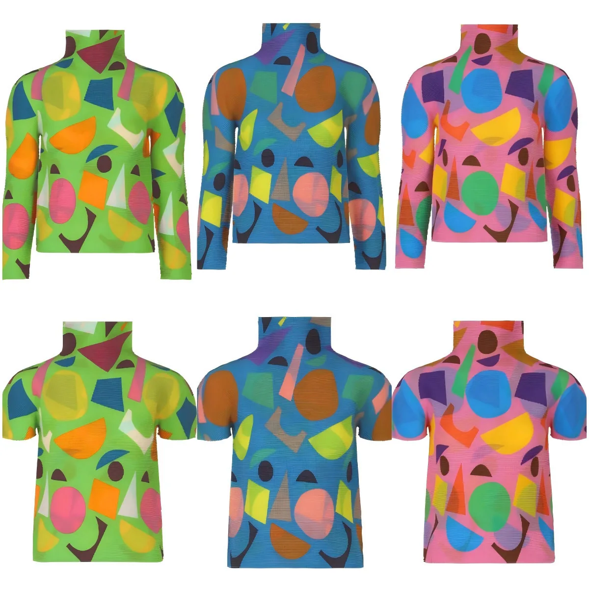 

Miyake Fold New 2025 New Autumn/Winter Japanese Fold Top Women's Versatile Long Sleeve Printed T-shirt Base Shirt Pleated