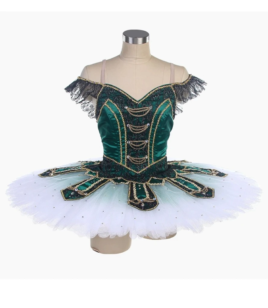 Dark green Sleeping Beauty Fairy Princess Ballet Dress